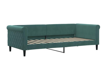 Letto in velluto verde, 90 x 200 cm