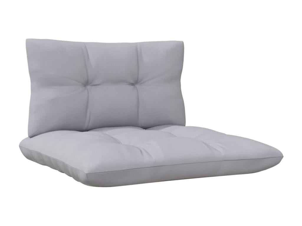 Set di mobili da esterno grigi da 4 pezzi con cuscini