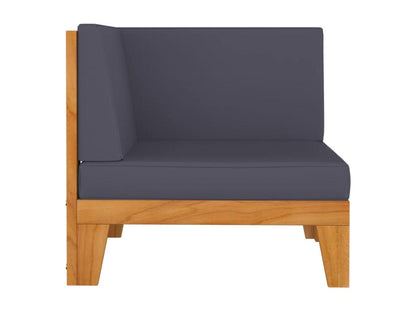 Set di mobili da esterno grigi da 7 pezzi con cuscini