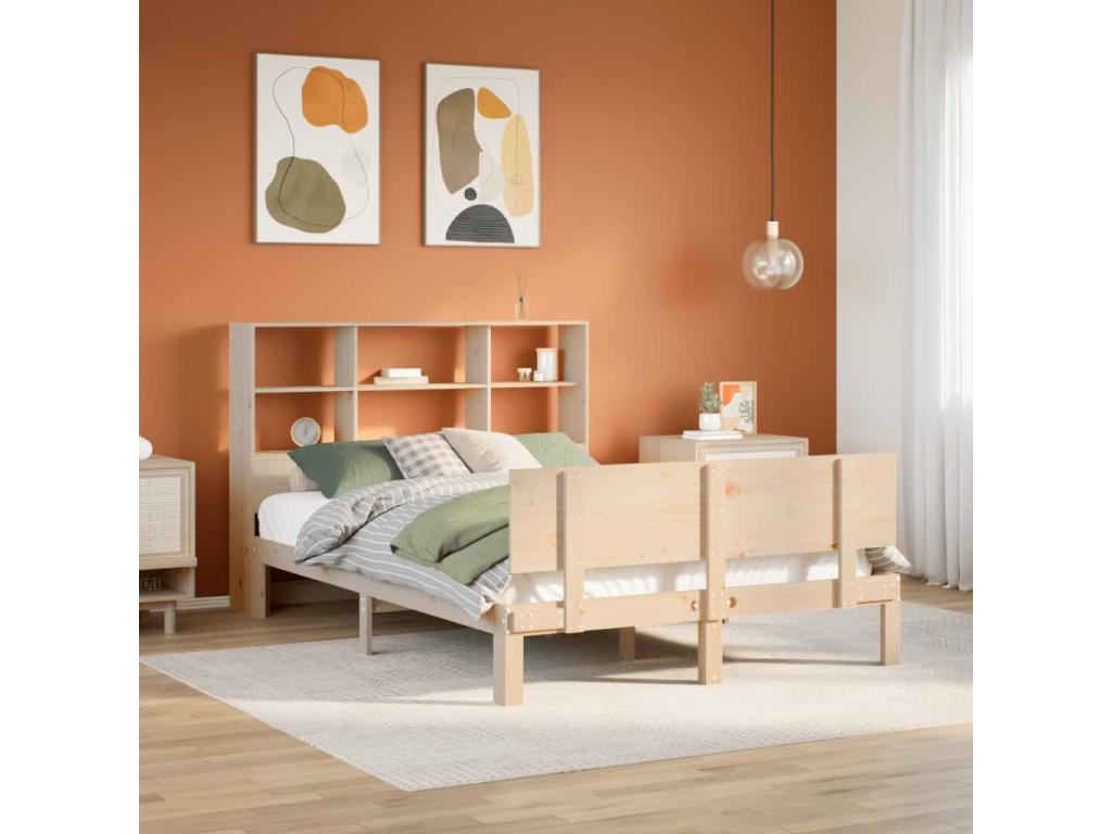 Letto in legno massello marrone, 160 x 200 cm