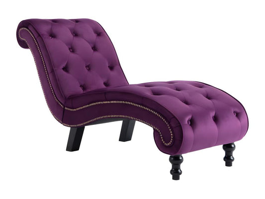 Chaise longue in velluto viola