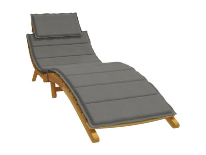 Chaise longue in tessuto grigio, 186 x 58 x 3 cm