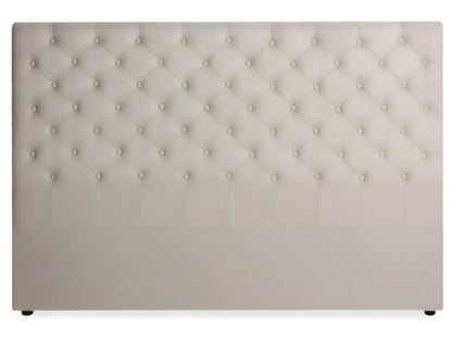 Testiera in tessuto beige trapuntato