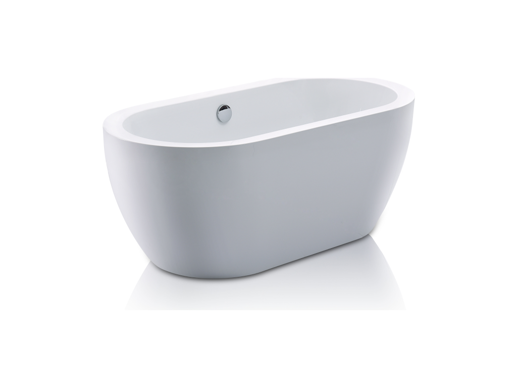 Vasca da bagno indipendente in acrilico bianco, 149 x 75 x 58 cm