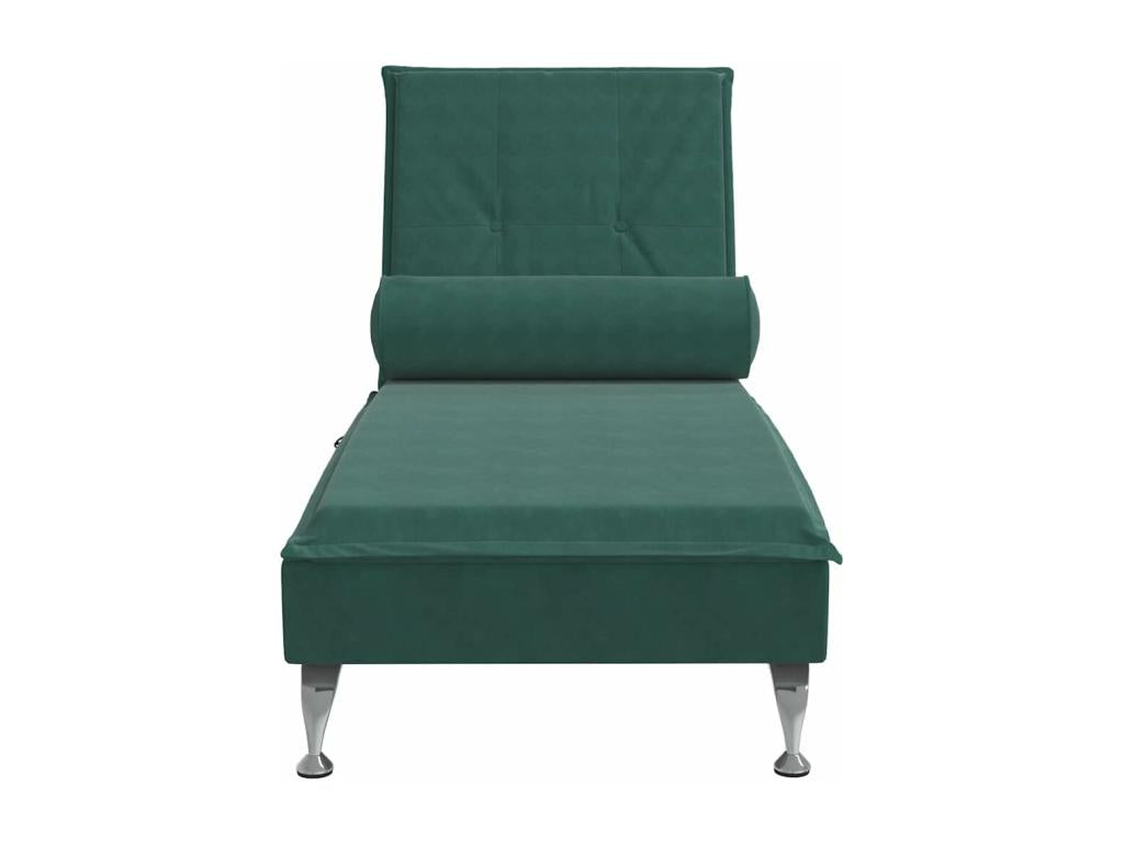 Chaise longue in velluto verde