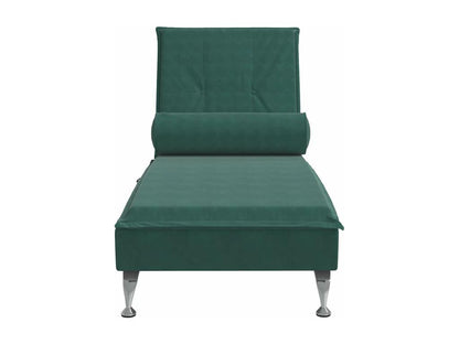 Chaise longue in velluto verde