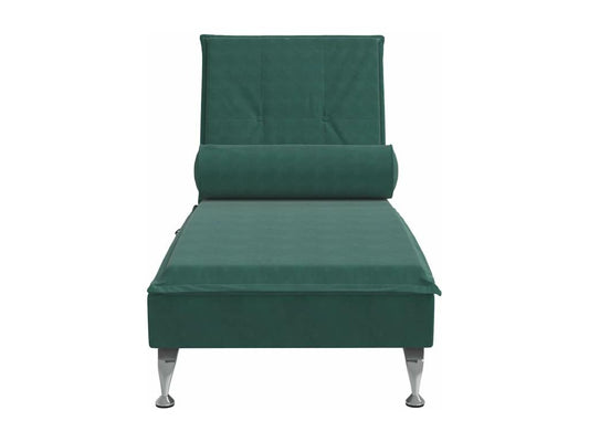 Chaise longue in velluto verde