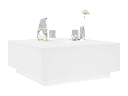 Tavolino da caffè in legno ingegnerizzato bianco, 100 x 100 x 40 cm