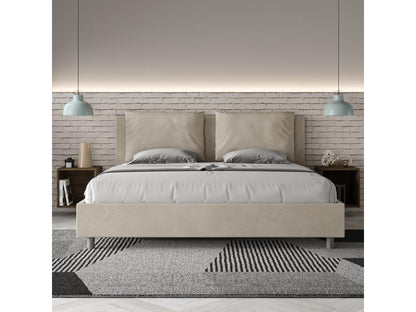 Base per letto imbottita beige