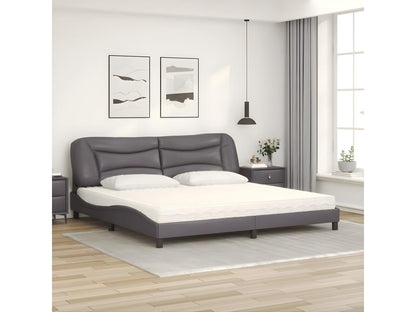 Letto in similpelle grigia, 200 x 200 cm