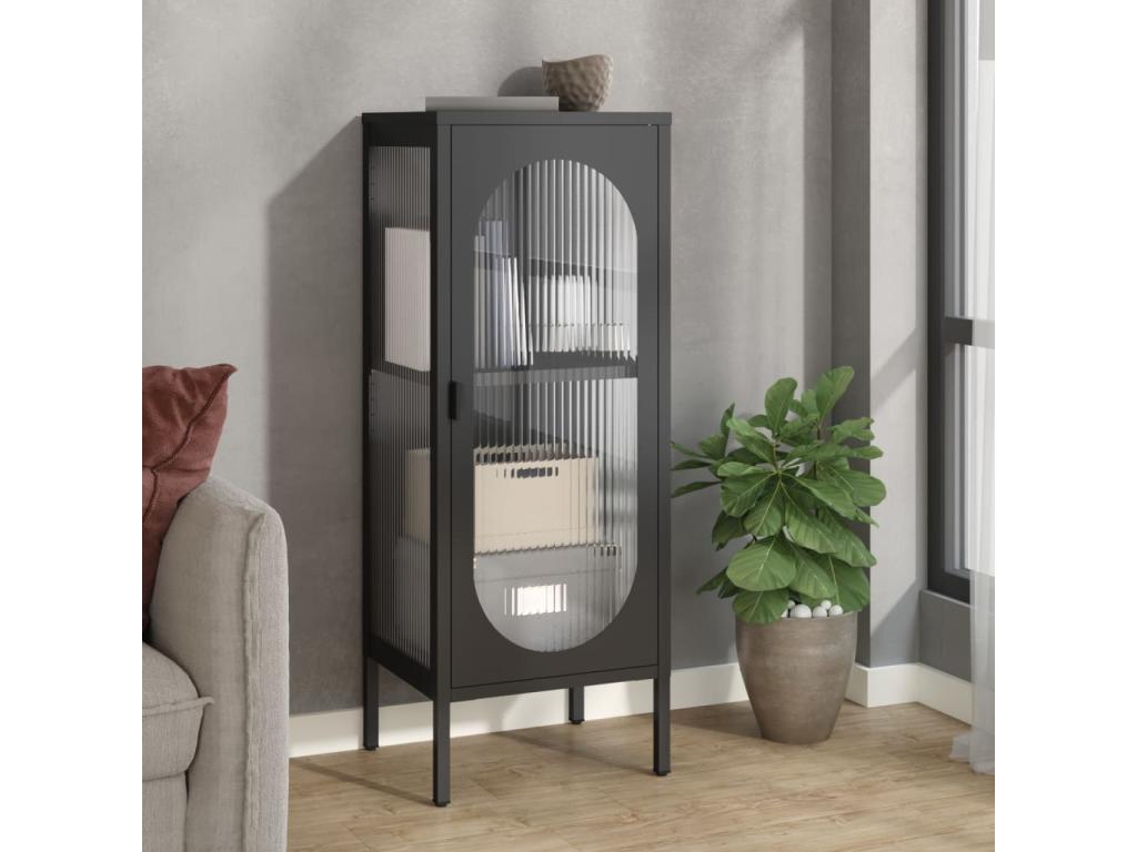 Credenza in acciaio nero, 40 x 35 x 105 cm