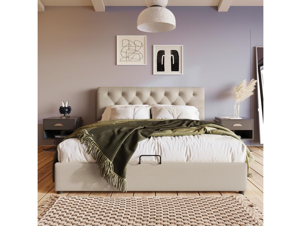 Letto marrone, 140 x 200 cm