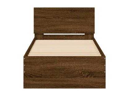 Struttura letto marrone con testiera, 90 x 200 cm