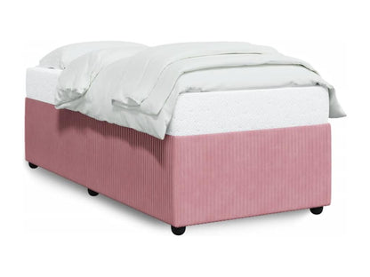 Struttura letto in velluto rosa, 90 x 190 cm