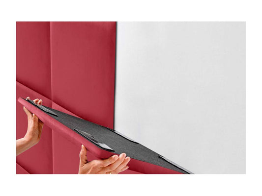 Testiera imbottita in velluto rosso