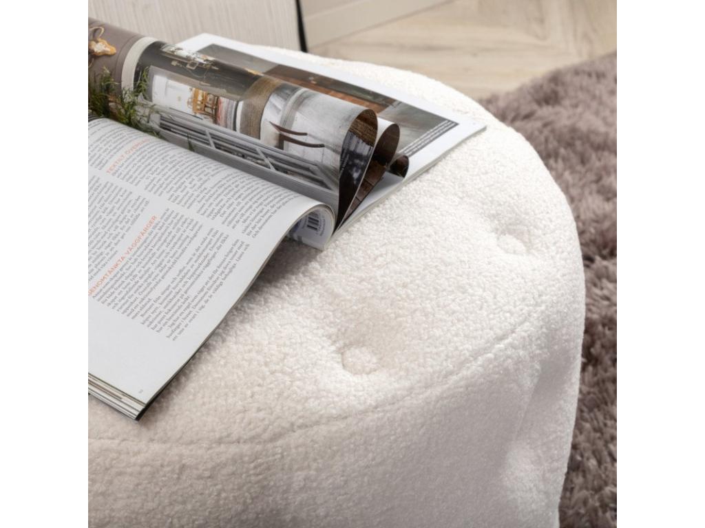 Pouf in poliestere bianco