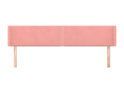 Testiera in velluto rosa, 163 x 16 x 78/88 cm