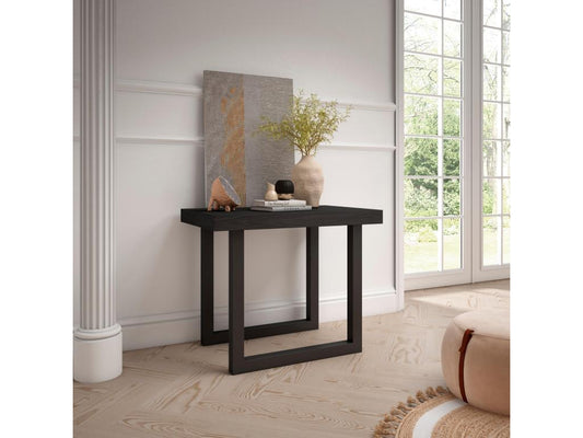 Tavolo consolle estensibile in legno massello nero