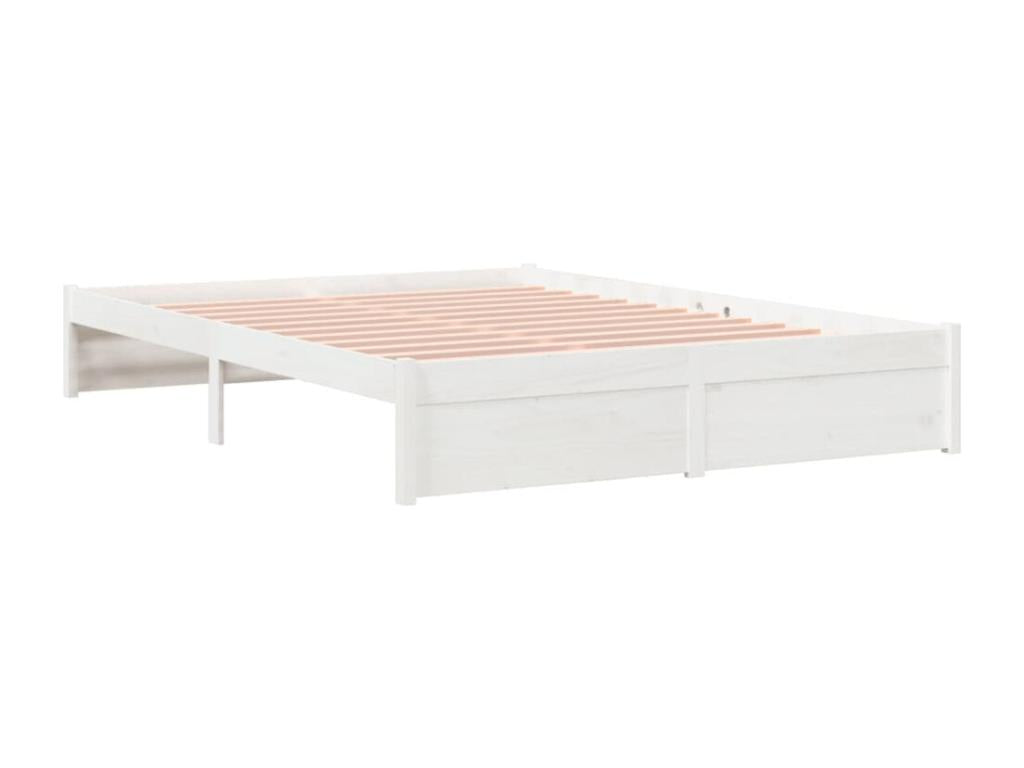 Struttura letto in legno massello bianco, 150 x 200 cm