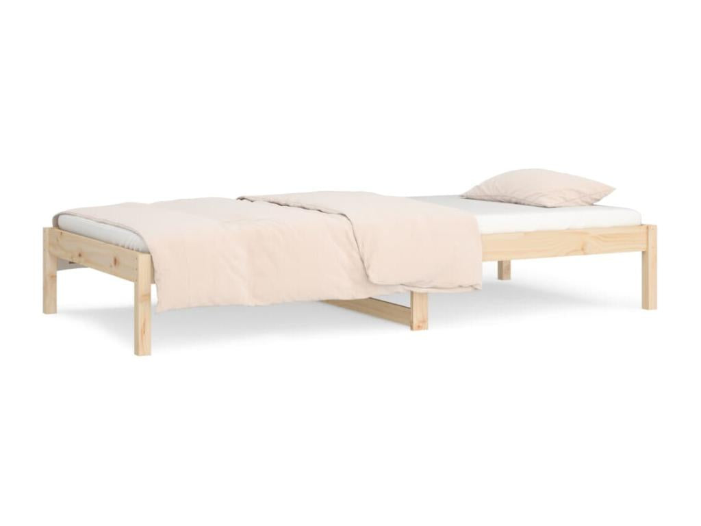 Letto in legno massello di pino marrone, 90 x 200 cm