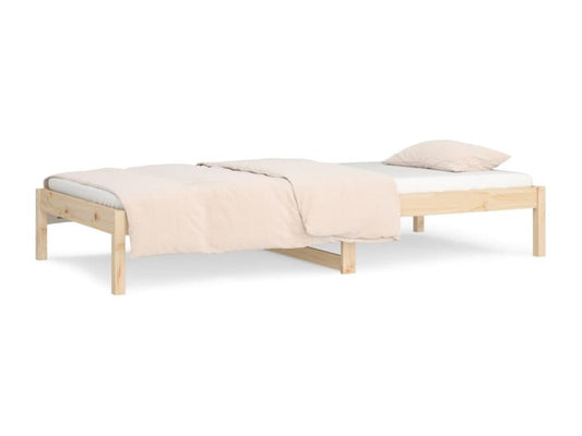 Letto in legno massello di pino marrone, 90 x 200 cm