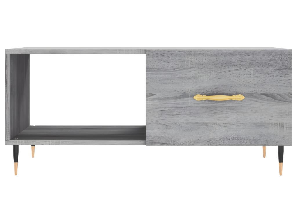 Tavolino da caffè in legno ingegnerizzato grigio, 90 x 50 x 40 cm