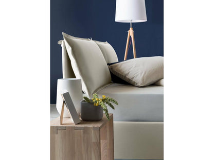 Letto in tessuto beige, 160 x 200 cm