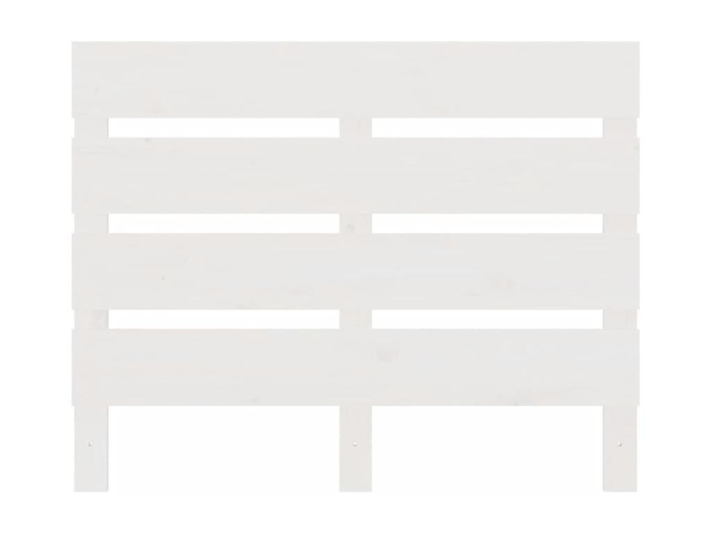 Testiera in legno massello bianco, 75 x 3 x 80 cm