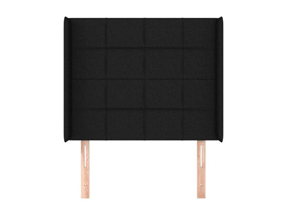 Testiera in tessuto nero, 103 x 16 x 118/128 cm