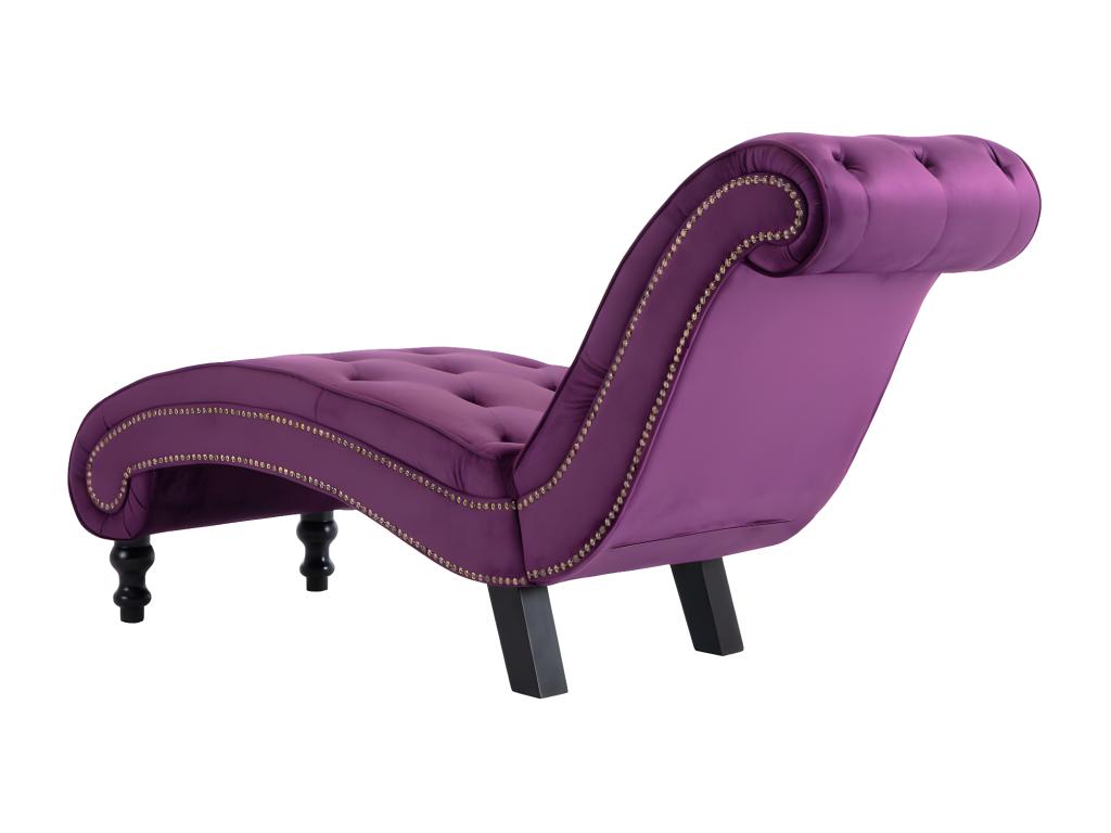 Chaise longue in velluto viola