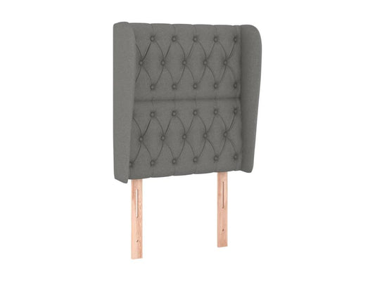 Testiera in tessuto grigio, 83 x 23 x 118/128 cm