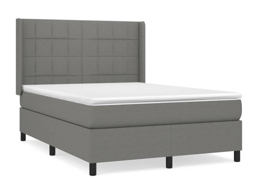 Base per letto in tessuto grigio, 140 x 190 cm