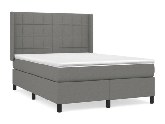 Base per letto in tessuto grigio, 140 x 190 cm
