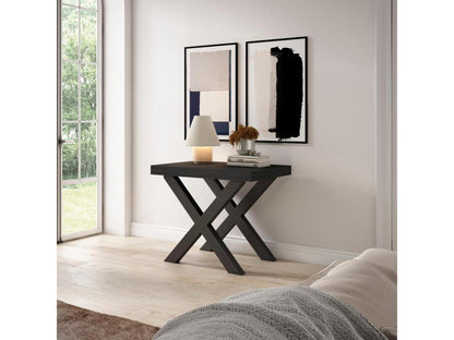 Tavolo consolle estensibile in legno massello nero