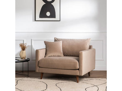 Poltrona in velluto beige