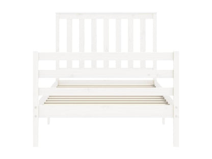 Struttura letto in legno massello bianco, 100 x 200 cm