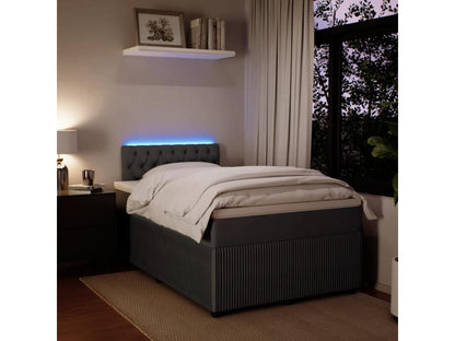 Base per letto in velluto grigio, 120 x 190 cm