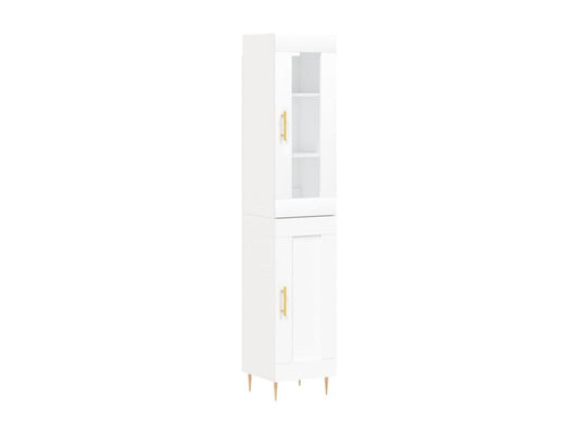 Credenza in legno ingegnerizzato bianco, 34,5 x 34 x 180 cm