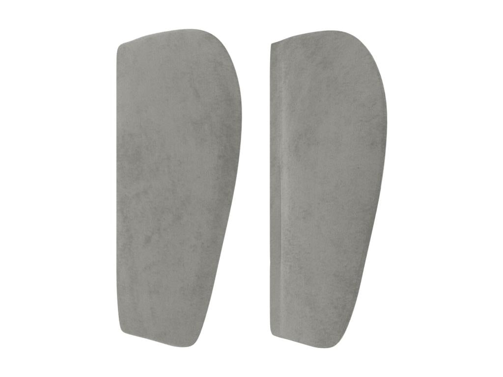 Testiera in velluto grigio, 93 x 23 x 78/88 cm