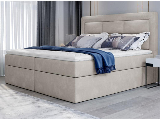 Letto in velluto beige
