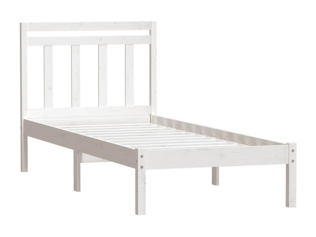 Struttura letto in legno massello bianco, 90 x 190 cm