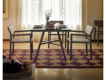 Tavolo in vetro color tortora