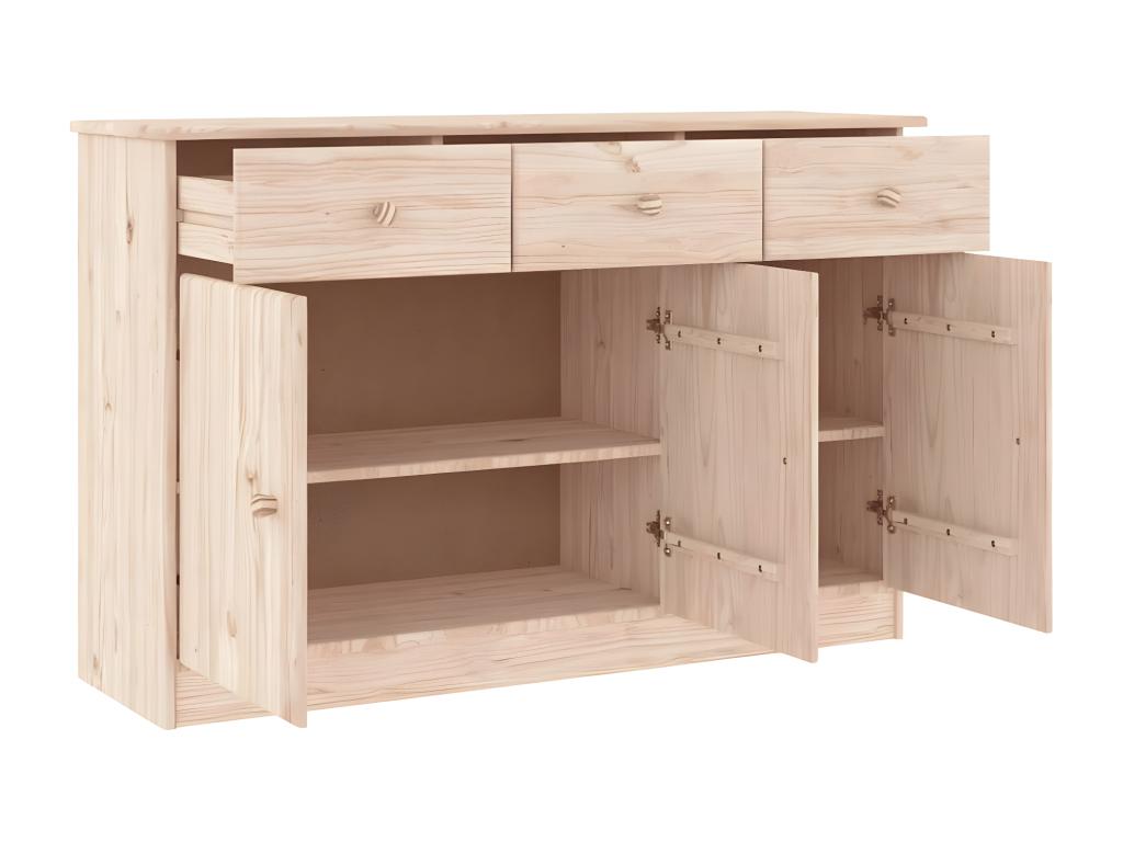 Credenza in legno massello marrone, 112 x 35 x 73 cm