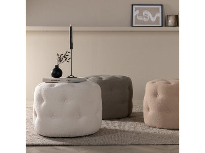 Pouf in poliestere bianco