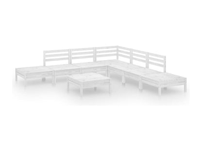 Set di mobili da esterno in legno massello di pino bianco da 8 pezzi