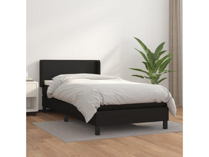 Base per letto in similpelle nera, 90 x 200 cm