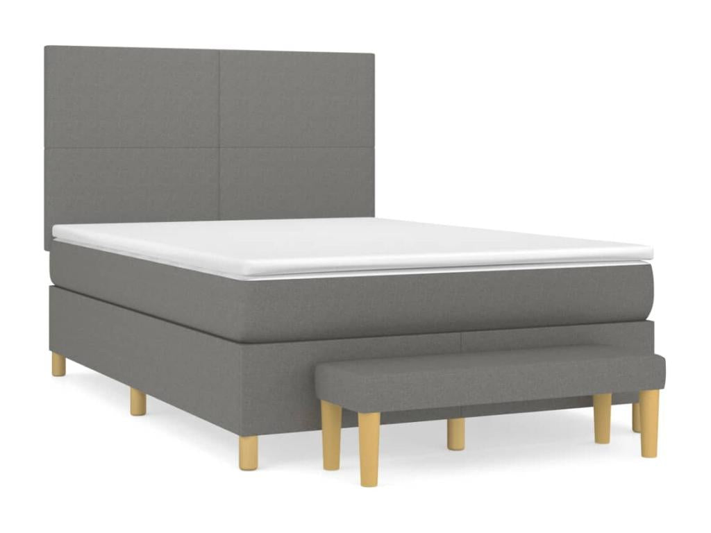 Base per letto in tessuto grigio, 140 x 190 cm