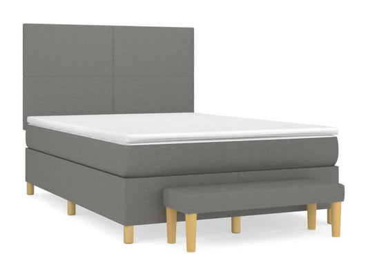Base per letto in tessuto grigio, 140 x 190 cm