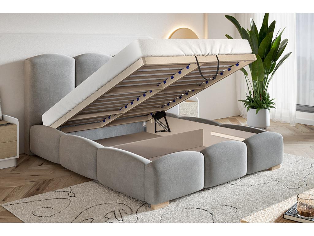 Testiera imbottita nera, 160 x 200 cm