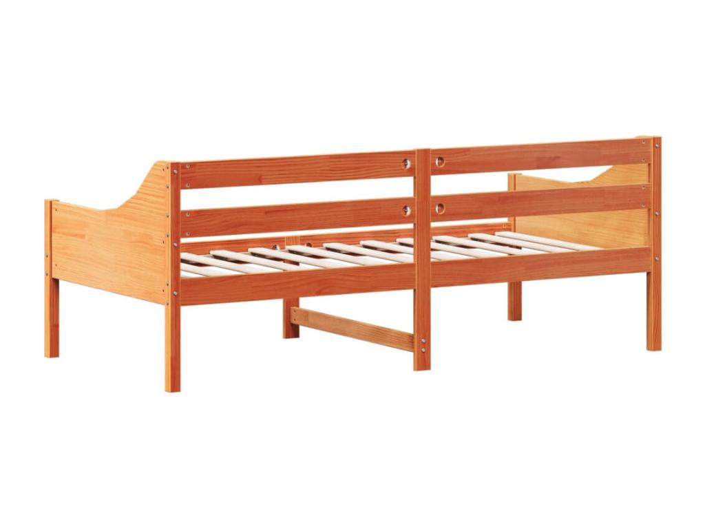 Letto in legno massello di pino marrone, 75 x 190 cm